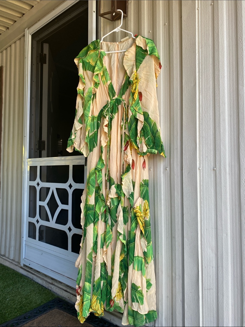 Desigual Vibrant Green and Yellow Long Sleeve Dress